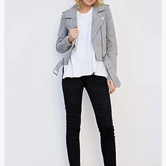 ✨ BLANKNYC Gray Suede Moto Jacket - New With Tags - Picture 3 of 8